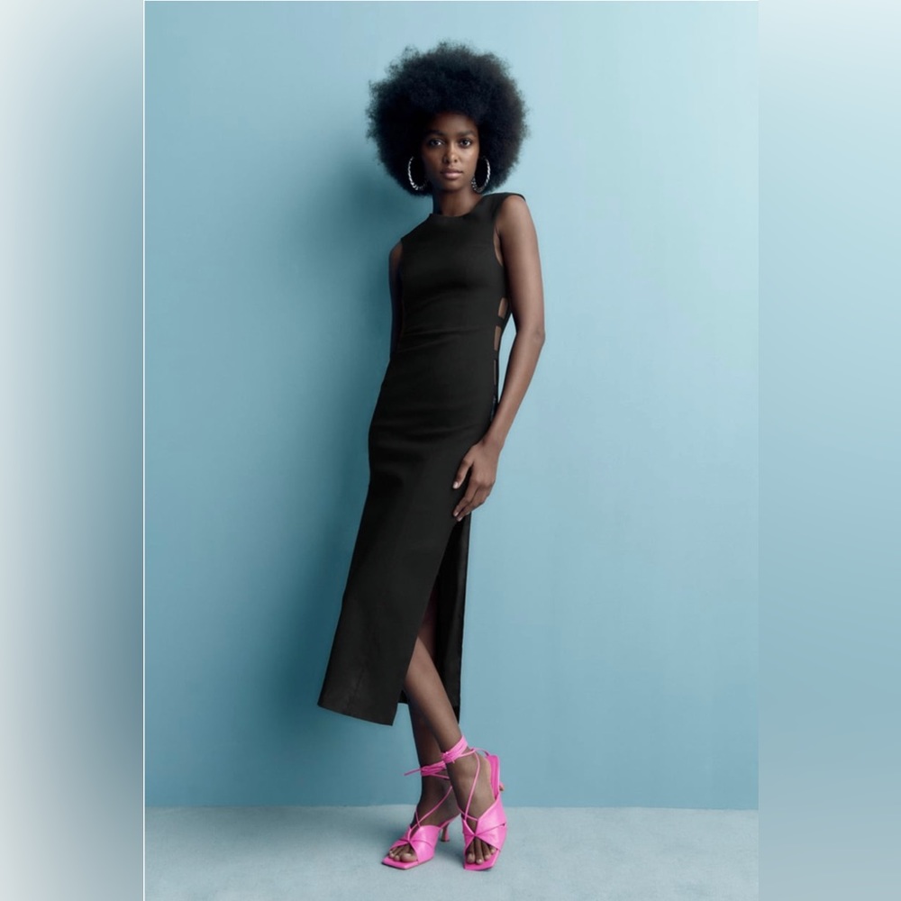 SIDE CUT OUT MIDI DRESS - Picture 3 of 9